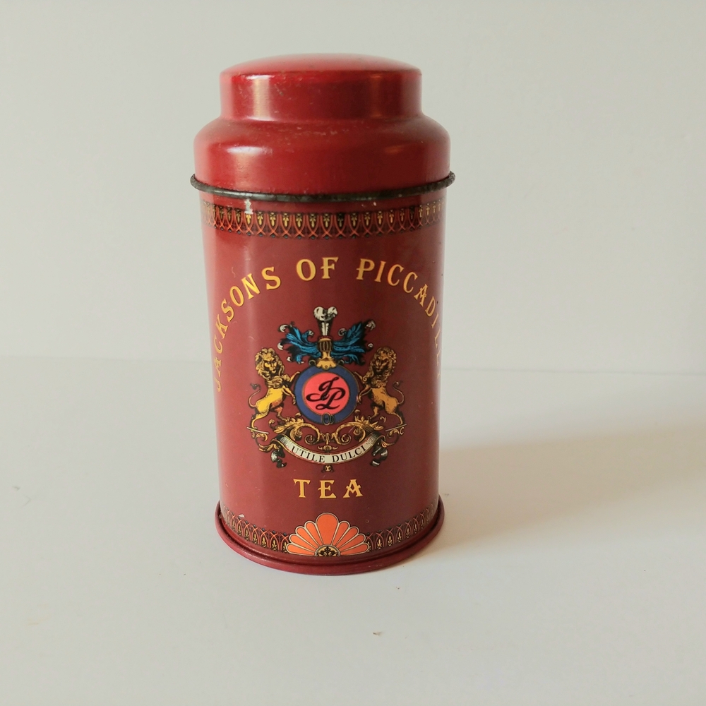 Vintage Style Jackson's of Picadilly Red Tea Canister